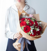 生日情人节花束同城送花鲜花速递11朵红玫瑰花束广州北京上海