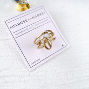 MELROSE和市场 复古哑光美国出口戒指设计师款月光石镶钻指环套装