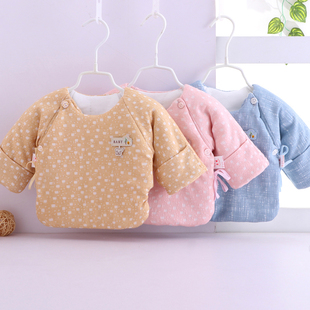 新生儿棉衣上衣婴儿衣服秋冬纯棉加厚半背初生儿和尚服宝宝和尚服