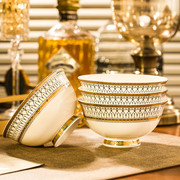 陶瓷器高档骨瓷餐具碗碟套装家用吃饭套碗盘子欧式组合碗碟