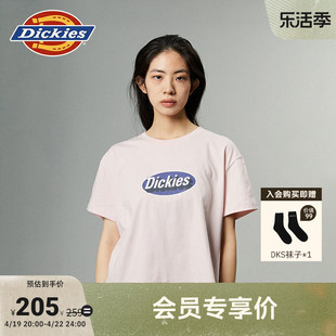 Dickies24春夏前胸3Dlogo字母印花高腰短款 宽松短袖T恤 女款