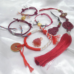 纯手工编织红色手链，可调节大小石榴石，盐源玛瑙菩提原创设计608003