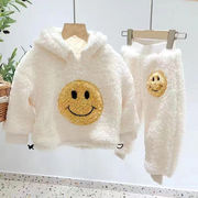男女童秋冬款套装0-5岁宝宝，加绒加厚两件套洋气3小童仿羊羔绒保暖
