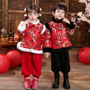 儿童唐装男童套装冬装男宝宝汉服拜年服中国风过年新年装加厚礼服