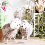 JK慕空间 手工纯羊毛毛线小羊摆件 儿童房家装摆件毛绒礼物