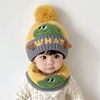 儿童帽子宝宝秋冬款毛线，帽围巾套装男女童，冬季加厚男孩保暖护耳帽