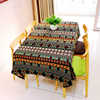 民族风花色桌布加厚棉麻，餐桌布艺饭店台布书桌，茶几色织布尺寸