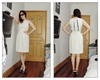 外贸原单 欧美大牌优雅简约名媛气质版型超好白色连衣裙
