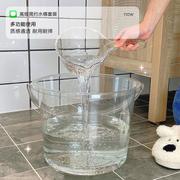 家用水桶塑料透明加厚可坐浴室，手提桶洗衣收纳桶带盖钓鱼桶提手