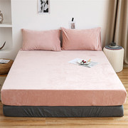 床单单件加绒天鹅绒珊瑚绒1.8m1.5米，双人纯色冬季被单床垫保护套