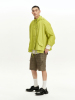 fngised秋季外套果绿色冲锋衣，复古a字型连帽短风衣休闲软夹克