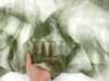 设计感 苔藓绿色水墨风格竖纹不规则扎染雪纺半透明 汉服纱裙面料