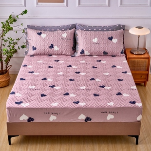 纯棉夹棉床笠单件加厚全棉1.8m1.5米，1.2米席梦思床护垫保护套床罩
