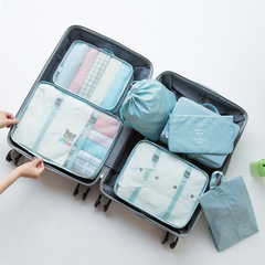 旅行收纳斜纹七件套衣服整理打包袋旅游行李箱衣物内衣化妆收纳包