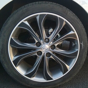 现代索纳塔八轮毂贴 索8 索八专用轮毂碳纤维贴纸 改装轮毂车贴D