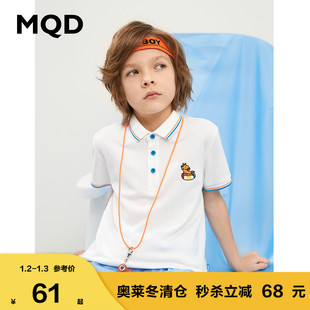 MQD童装男童韩版T恤短袖儿童翻领T恤2021夏装中大童保罗衫潮