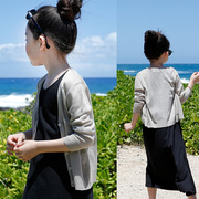 韩国春夏季童装女童糖果色薄款针织，开衫外套儿童，防晒衫百搭空调衣