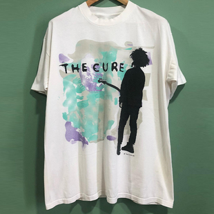 The Cure治疗乐队街头摇滚风vintage复古短袖男女纯棉质感圆领T恤