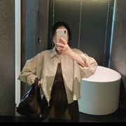 misslady韩版法式百搭长袖竖条纹蝙蝠袖衬衫女设计感小众慵懒港味