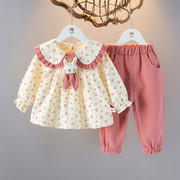 女童秋装连衣裙洋气公主裙时髦婴儿衣服女宝宝套装春秋裙子两件套
