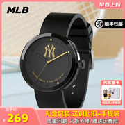 mlb美职棒手表男款黑色腕表时尚，ny学生情侣，休闲防水女士石英手表