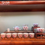 瓷里陶里九桃五福整套功夫茶具中式复古风陶瓷精美送礼茶具礼盒装