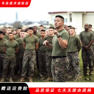 美军体能训练服短袖军旅t恤战术套装军绿色夏季训作服运动休闲男