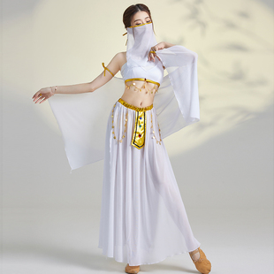 埃及艳后cos2022异域风情性感主题写真摆拍舞蹈白色演出服装