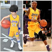 nba24号科比原版球服中大小童男女孩夏季背心，套装速干吸汗篮球服