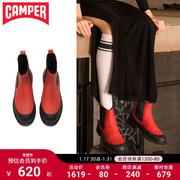 Camper看步女鞋Pix时尚休闲白色切尔西短靴中跟复古工装靴机车靴