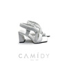 camidy卡迈迪方头交叉绑带，粗跟高跟鞋羊皮，外穿凉鞋女鞋c80152
