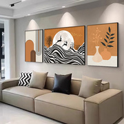 现代轻奢福鹿客厅装饰画，三联组合沙发背景墙，挂画简约抽象线条壁画