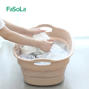 日本FaSoLa儿童宝宝折叠澡盆硅胶旅行便携宠物洗澡盆浴盆洗衣盆