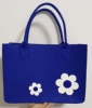 原创设计简约小众克莱因蓝毛毡手提包大容量轻便环保购物袋潮包