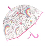 女宝宝粉色卡通猫咪伞透明拍照玩水造型伞可爱小雨伞轻便小童