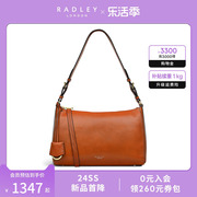 Radley英国奢品牛皮橘棕色单肩包腋下包复古简约通勤约会22FW