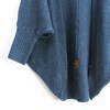 日本原单 女秋冬设计感宽松中长款蝙蝠袖长袖毛衣针织开衫外披肩