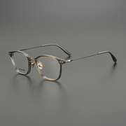 精英式时髦 设计师手工方框板材眼镜架 超轻纯钛近视眼镜框男女款