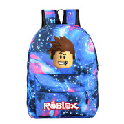 游戏ROBLOX周边书包闪电星空帆布包双肩背包男女学生卡通格子书包