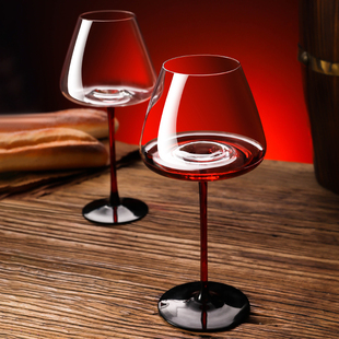 红领结勃艮第酒杯轻奢水晶玻璃高脚杯，红酒杯大肚葡萄酒杯高档套装