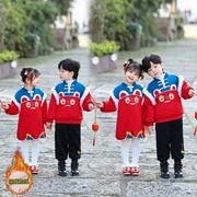 儿童新年拜年服秋冬装中国风喜庆演出龙年卫衣套装唐装男女元旦表