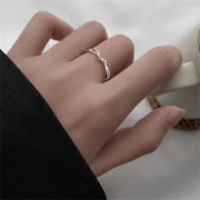 piara韩版个性绕指柔指环冷淡风气质食指戒单个 S925银 戒指 女款