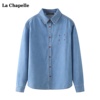 拉夏贝尔/La Chapelle韩版刺绣牛仔衬衫女春季宽松长袖衬衣外套