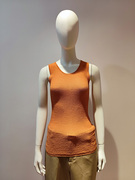 vesas collection唯尚女装橘色吊带背心衬衣法式气质圆领内搭衬衫