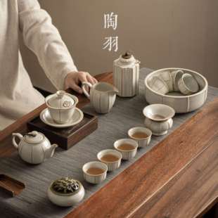汝窑茶具套装盖碗茶壶轻奢功夫，茶具高档陶瓷，茶壶茶具套装茶杯