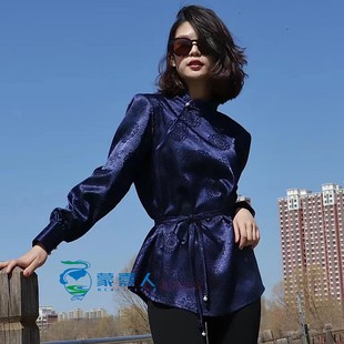 蒙古族蒙古袍女秋季长袖上衣，蒙古服装日常生活装外套，短款衬衫