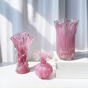 定制粉紫色裙摆造型花瓶 手作花器 客厅卧室橱柜精美摆件 家居好