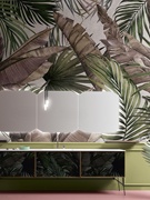 迷失雨林美式复古无缝墙布壁画定制轻奢法式电视沙发卧室背景墙纸