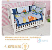 婴儿床围三四件套婴儿床上用品套件春夏纯棉婴儿床床围床单