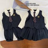 儿童装学院风假两件长袖衬衫套装春季男女童JK制服时髦礼服百褶裙